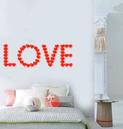 Wall Vinyl Decal Love Words in Hearts Symbols Of Quote Modern Abstract Home Art Decor - #1173Dz - thumbnail 1