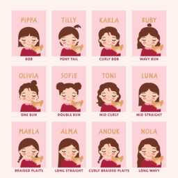 Personalized Girl Portrait Brown Hair & Croissant - Custom Nursery Wall Art With Name - thumbnail 2