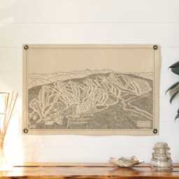 Sunday River Maine Mountain Map Felt Poster Banner - Vintage Ski Snowboard Mountain Wall Art Gift. Flag Pennant Home Decor. Usa Handmade - thumbnail 3