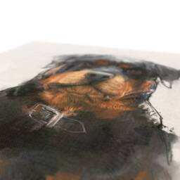 Rottweiler Dog Art Cotton Canvas Wall Decor - thumbnail 2