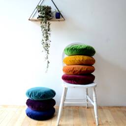 Round Velvet Cushion Pillow - Luxe Cotton Home Decor - thumbnail 3