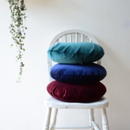 Round Velvet Cushion Pillow - Luxe Cotton Home Decor - thumbnail 2