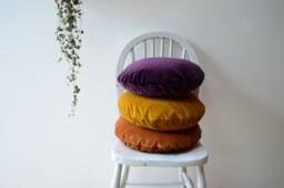 Round Velvet Cushion Pillow - Luxe Cotton Home Decor - thumbnail 1
