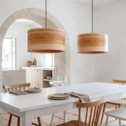 Rustic Olive Wood Pendant Light For Cozy Farmhouse Decor, Scandinavian Chandelier Lighting - thumbnail 2