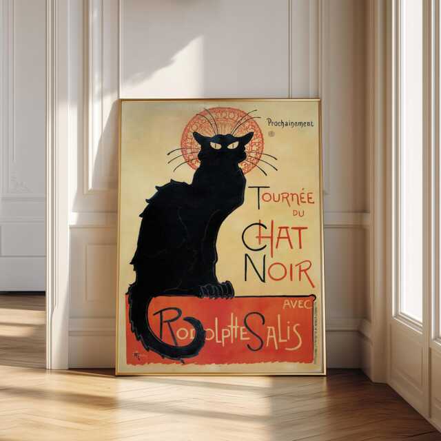 Le Chat Noir Poster Vintage Art Nouveau Black Cat Print - image 1