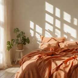 Carrot Linen Duvet Cover Soft 1 Medium Weight Cover Breathable Stonewashed Comfort - thumbnail 3