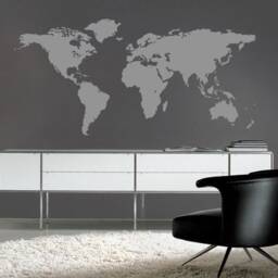 World Map Wall Decal - Removable Vinyl Office Art Sticker A160 - thumbnail 3