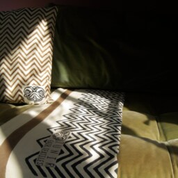 Hand Block Printed Cotton Bedspread Geometric Throw - Leheria Brown & Black - thumbnail 3