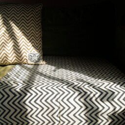 Hand Block Printed Cotton Bedspread Geometric Throw - Leheria Brown & Black - thumbnail 2