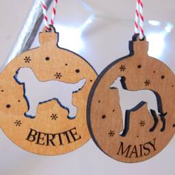 Dog Christmas Decoration, Ornament Pet Lover Gift, Tree Decor, Wooden Personalised Decoration - thumbnail 4