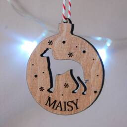 Dog Christmas Decoration, Ornament Pet Lover Gift, Tree Decor, Wooden Personalised Decoration - thumbnail 3