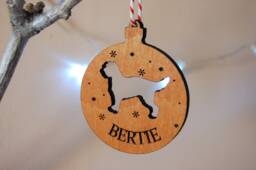 Dog Christmas Decoration, Ornament Pet Lover Gift, Tree Decor, Wooden Personalised Decoration