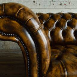 Handmade Large 3 Seater Antique Gold Chesterfield Sofa - thumbnail 3