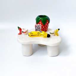 Hand-Painted Ceramic Strawberry Candle Holder, Ring Dish, Table Decor - thumbnail 4
