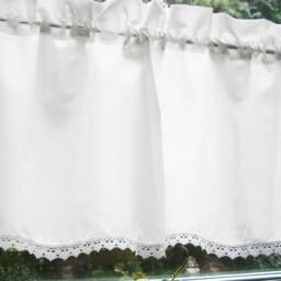 Curtain, White Bistro Curtain, Shabby Chic Bobbin Lace - thumbnail 2