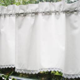 Curtain, White Bistro Curtain, Shabby Chic Bobbin Lace - thumbnail 3