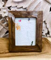 Rustic Teak Wood Photo Frame Fair Trade Country House Decor - thumbnail 1