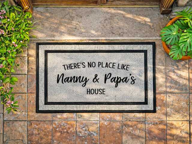 Outdoor Doormat - Gift For Grandparents Personalized Rug Washable Custom Door Mat Decor - image 1
