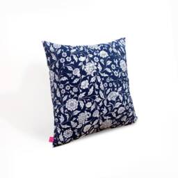 Indigo, Throw Pillow Cover, Kalamkari Print, Indian Ethinic, Cotton Pillow, Sizes Available - thumbnail 2