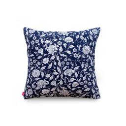 Indigo, Throw Pillow Cover, Kalamkari Print, Indian Ethinic, Cotton Pillow, Sizes Available - thumbnail 1