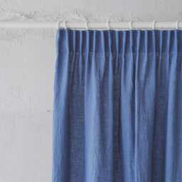 Pencil Pleat Linen Curtain - Custom Natural Drapes Farmhouse Window Handmade Grey Panel Various Sizes Available - thumbnail 4