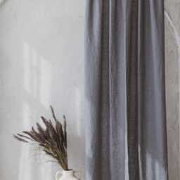 Pencil Pleat Linen Curtain - Custom Natural Drapes Farmhouse Window Handmade Grey Panel Various Sizes Available - thumbnail 3