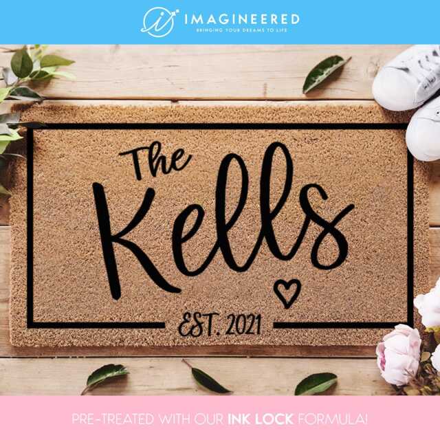 Housewarming Gift - Christmas Wedding Custom Doormat Personalized Closing Front Door Mat Monogram Rug - image 1