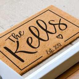 Housewarming Gift - Christmas Wedding Custom Doormat Personalized Closing Front Door Mat Monogram Rug - thumbnail 2
