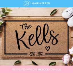 Housewarming Gift - Christmas Wedding Custom Doormat Personalized Closing Front Door Mat Monogram Rug - thumbnail 1