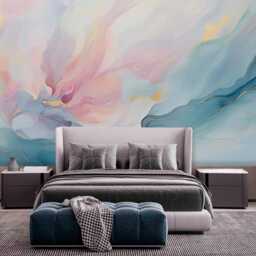 Navy Blue Pink Luxury Waves Wallpaper/Vinyl Wall Sticker Decor Ceiling Mural Self Adhesive Exclusive Design Photowallpaper - thumbnail 2