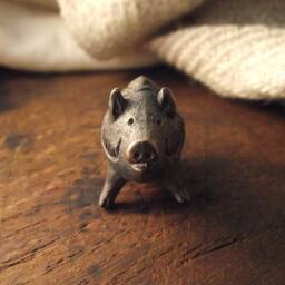 Boar Figurine - Massive Bronze Pendant Zodiac Totem ... Pig Piglet Neolithic