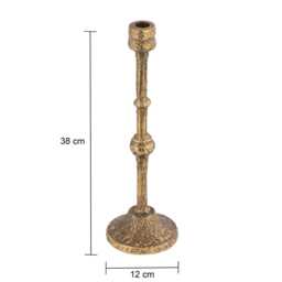Taper Candle Holders Set Of 3 Antique Brass - Handmade Aluminum Centerpiece For Decorating & Gifting - thumbnail 3