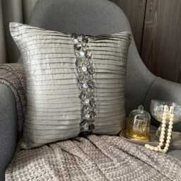 "Decorative Pintuck, Textured Silver Bed Pillow Cover 24""x24""/26""x26" - thumbnail 3