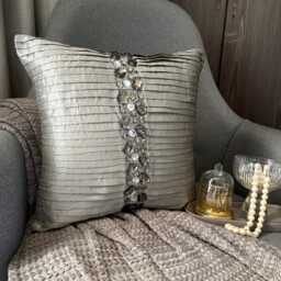 "Decorative Pintuck, Textured Silver Bed Pillow Cover 24""x24""/26""x26" - thumbnail 3