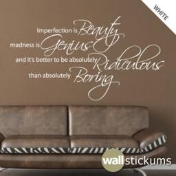 Wall Decal Quote Vinyl Imperfection Is Beauty 2 Living Room Bedroom Decor - Wd0176 - thumbnail 2