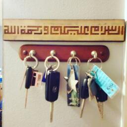 Salaam Plaque - Kufi Calligraphy Wood Work Ideal For Entry Way Assalamualaikum Islamic - thumbnail 2