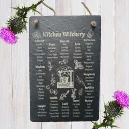 Slate Kitchen Witchery Sign, Herb Guide, Witchy Gift, Decor, Rustic Home D??cor - thumbnail 2