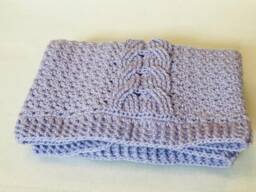 Lavender Purple Cabled Baby Blanket
