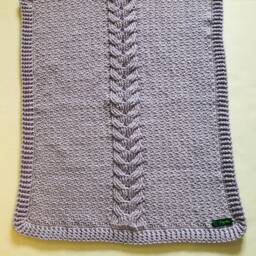 Lavender Purple Cabled Baby Blanket - thumbnail 3