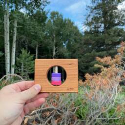 Wyoming State Baby Rattle Modern Wooden Toy, Organic Keepsake - thumbnail 3