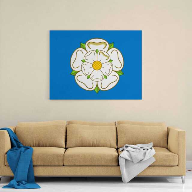 Yorkshire Flag Canvas Wall Art Rose Patriotic Regional Pride Hanging Work Homeware Bedroom Living Area Room Gift - image 1
