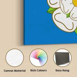 Yorkshire Flag Canvas Wall Art Rose Patriotic Regional Pride Hanging Work Homeware Bedroom Living Area Room Gift - thumbnail 4