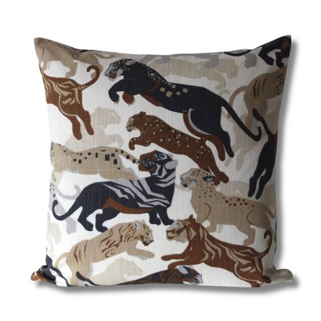 Dwell Studio Rajita Tiger Pillow Cover, Bronze Cotton, Long Decorative - image 1