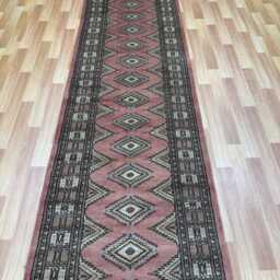 2.6x12 Pink Color Bokhara Rug - Runner Hallway Luxury Bukhara Fine Quality Woolen Afghan - thumbnail 3