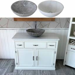 Bathroom Vanity Unit Painted White - Quartz Top Marble Basin Choice 1161Pwqsbc - thumbnail 1
