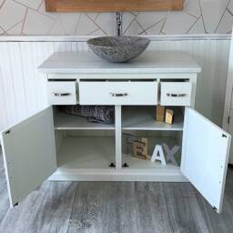Bathroom Vanity Unit Painted White - Quartz Top Marble Basin Choice 1161Pwqsbc - thumbnail 2