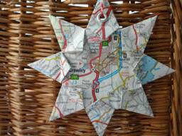 Crawley, England Origami Map Ornament, Home Decor, Wall Art, Road Map, Vacation, Christmas, Holiday, Wedding, Graduation, Moving, Gift - thumbnail 1