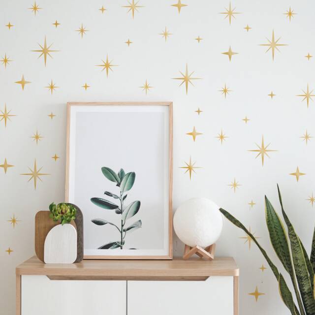 Retro Starburst Vinyl Wall Decals, Star Decal, Mid Century Modern Decor, Stars Stickers, Skustarmid - image 1