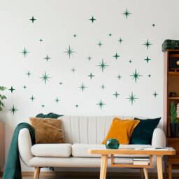 Retro Starburst Vinyl Wall Decals, Star Decal, Mid Century Modern Decor, Stars Stickers, Skustarmid - thumbnail 3