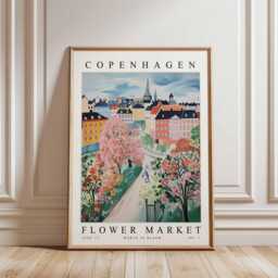Copenhagen Flower Market Poster Danish Floral Wall Art - thumbnail 3